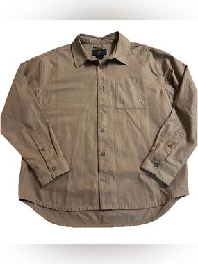 Air Jordan Essentials Men's Button-Down Shirt FV7446-223 Archaeo Brown Size L